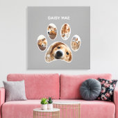 Modern Paw Print Custom Pet Name Foto Collage Leinwanddruck (Insitu (Wohnzimmer))