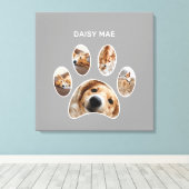 Modern Paw Print Custom Pet Name Foto Collage Leinwanddruck (Insitu (Holzboden))