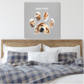 Modern Paw Print Custom Pet Name Foto Collage Leinwanddruck (Insitu (Schlafzimmer))