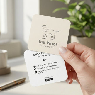 Modern Paw Print Dog Walker & Pet Sitter Business  Quadratische Visitenkarte