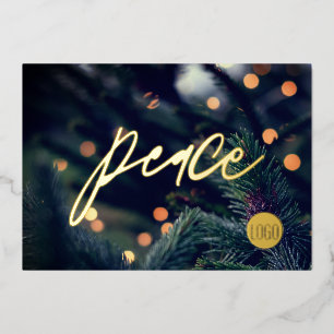 Modern Peace Drehbuch Pine Holiday Lichter Folien Feiertagskarte