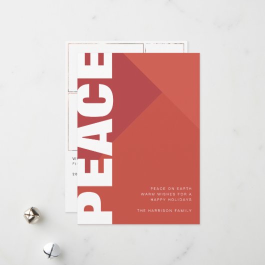 Modern Peace Foto Collage Feiertagskarte (Vorderseite/Rückseite Beispiel)