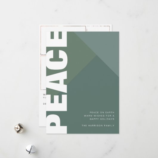 Modern Peace Foto Collage Feiertagskarte (Vorderseite/Rückseite Beispiel)