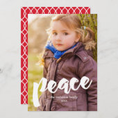 Modern Peace Holiday Foto Card Feiertagskarte (Vorne/Hinten)