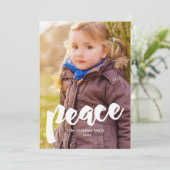 Modern Peace Holiday Foto Card Feiertagskarte (Stehend Vorderseite)