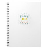 Modern Peace Joy and Liebe Typografy Notebook Notizblock (Vorderseite)