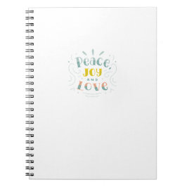 Modern Peace Joy and Liebe Typografy Notebook Notizblock