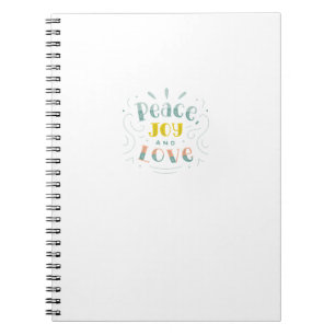 Modern Peace Joy and Liebe Typografy Notebook Notizblock