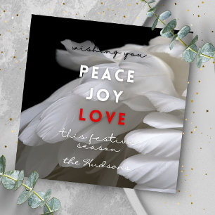 Modern Peace Joy Liebe White Feathers Weihnachten