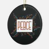 Modern Peace orange blue beeren Weihnachten Keramik Ornament (Links)