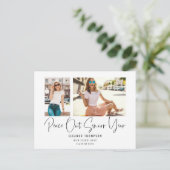 Modern Peace Out 2 Foto Script 2022 Abschluss An Ankündigungspostkarte (Stehend Vorderseite)