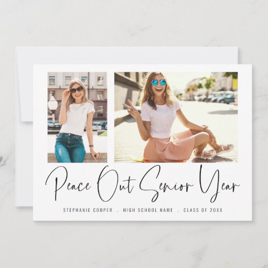 Modern Peace Out 2 Fotos Script Abschluss Ankündigung (Vorderseite)