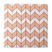 Modern Peach Burgundy Herringbone Fliese (Vorderseite)