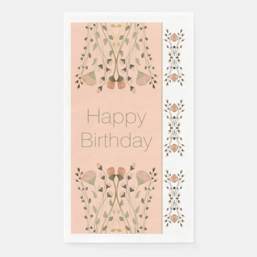 Modern Peach floral Serviette (Vorderseite)