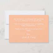 Modern Peach Foto Wedding Dankeschön Card Dankeskarte (Rückseite)