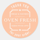 Modern Peach Fuzz Danke Bäckerei Runder Aufkleber (Vorderseite)