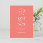 Modern Peach Minimal Save The Date (Stehend Vorderseite)