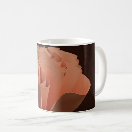 "Modern Peach Ruffle Abstrakt Art Tasse" Kaffeetasse (VorderseiteRechts)
