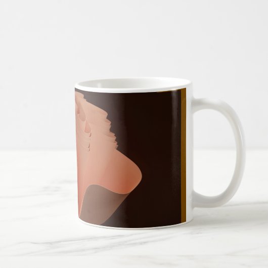 "Modern Peach Ruffle Abstrakt Art Tasse" Kaffeetasse (Rechts)