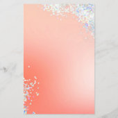 Modern Peach Silver Glitter Salon Price List Flyer (Hinten)