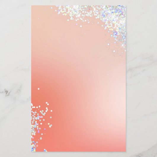 Modern Peach Silver Glitter Salon Price List Flyer (Hinten)