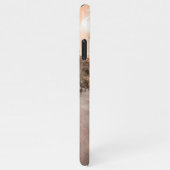 Modern Peach Sunset Beach Foto Monogramm Name iPhone Hülle (Rechte Seite)