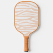 Modern Peachy Orange Zebra Print Personalisiert Pickleball Schläger (Rückseite)