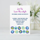 Modern Peacock Bar Bat Mitzvah Replik Card Einladung (Stehend Vorderseite)