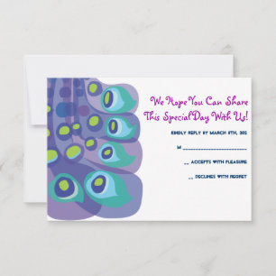 Modern Peacock Bar Bat Mitzvah Replik Card RSVP Karte