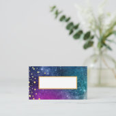 Modern Peacock Blue Gold Wasserfarbenhochzeit Platzkarte (Stehend Vorderseite)