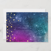 Modern Peacock Blue Gold Wasserfarbenhochzeit Save The Date (Rückseite)