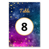 Modern Peacock Blue Gold Wasserfarbenhochzeit Tischnummer (Rückseite)