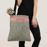 Modern Peacock Blue Pattern Tote Bag Tasche<br><div class="desc">Stilvolles und modernes Pfauenblau mit Senf gelben Farben Tote Tasche,  die personalisiert werden kann.</div>