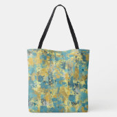Modern Peacock Blue Pattern Tote Bag Tasche (Rückseite)