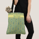 Modern Peacock Blue Pattern Tote Bag Tasche<br><div class="desc">Stilvolles und modernes Pfauenblau mit Senf gelben Farben Tote Tasche,  die personalisiert werden kann. Eine Art Druck.</div>
