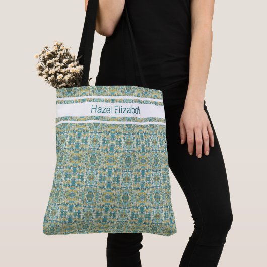 Modern Peacock Blue Pattern Tote Bag Tasche (Von Nahem)