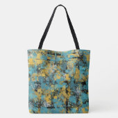 Modern Peacock Blue Pattern Tote Bag Tasche (Rückseite)