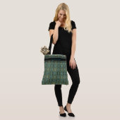 Modern Peacock Blue Pattern Tote Bag Tasche (Am Model)