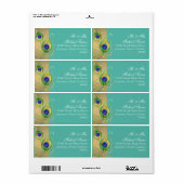 Modern Peacock Feather Fälschung Jewel Scroll Turq (Vorne)