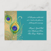 Modern Peacock Feathers Imitate Jewel Scroll Swirl Begleitkarte (Rückseite)