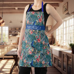 Modern Peacock Floral Blue Muster monogramm Schürze<br><div class="desc">Dieses Design kann personalisiert werden, indem Sie die Option Anpassen auswählen, um Text hinzuzufügen oder andere Änderungen vorzunehmen. Wenn dieses Produkt die Möglichkeit hat, das Design auf einen anderen Gegenstand zu übertragen, stellen Sie bitte sicher, dass das Design bei Bedarf angepasst wird. Kontaktieren Sie mich unter colorflowcreations@gmail.com , wenn Sie...</div>