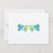 Modern Peacock Love Birds Wedding RSVP Cards (Rückseite)