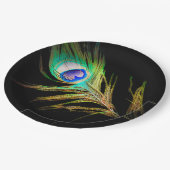 Modern Peacock Pappteller (Schrägansicht)