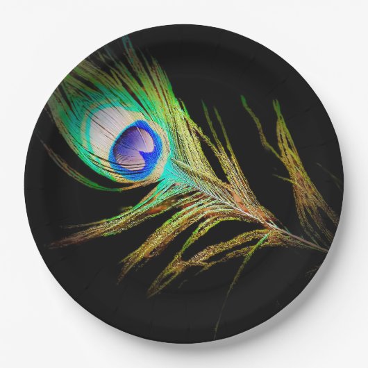 Modern Peacock Pappteller (Vorderseite)