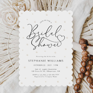 Modern Pearls Bridal Dusche Einladung