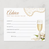 Modern Pearls & Prosecco Bridal Shower Advice Card (Vorderseite)