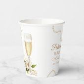 Modern Pearls & Prosecco Bridal Shower Paper cup Pappbecher (Links)