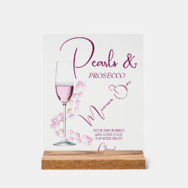 Modern Pearls & Prosecco Mimosa Bar Brautparty Acrylschild