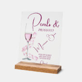 Modern Pearls & Prosecco Mimosa Bar Brautparty Acrylschild (Winkel)