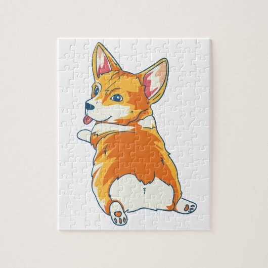 Modern Pembroke Corgi Illustration Puzzle (Vertikal)